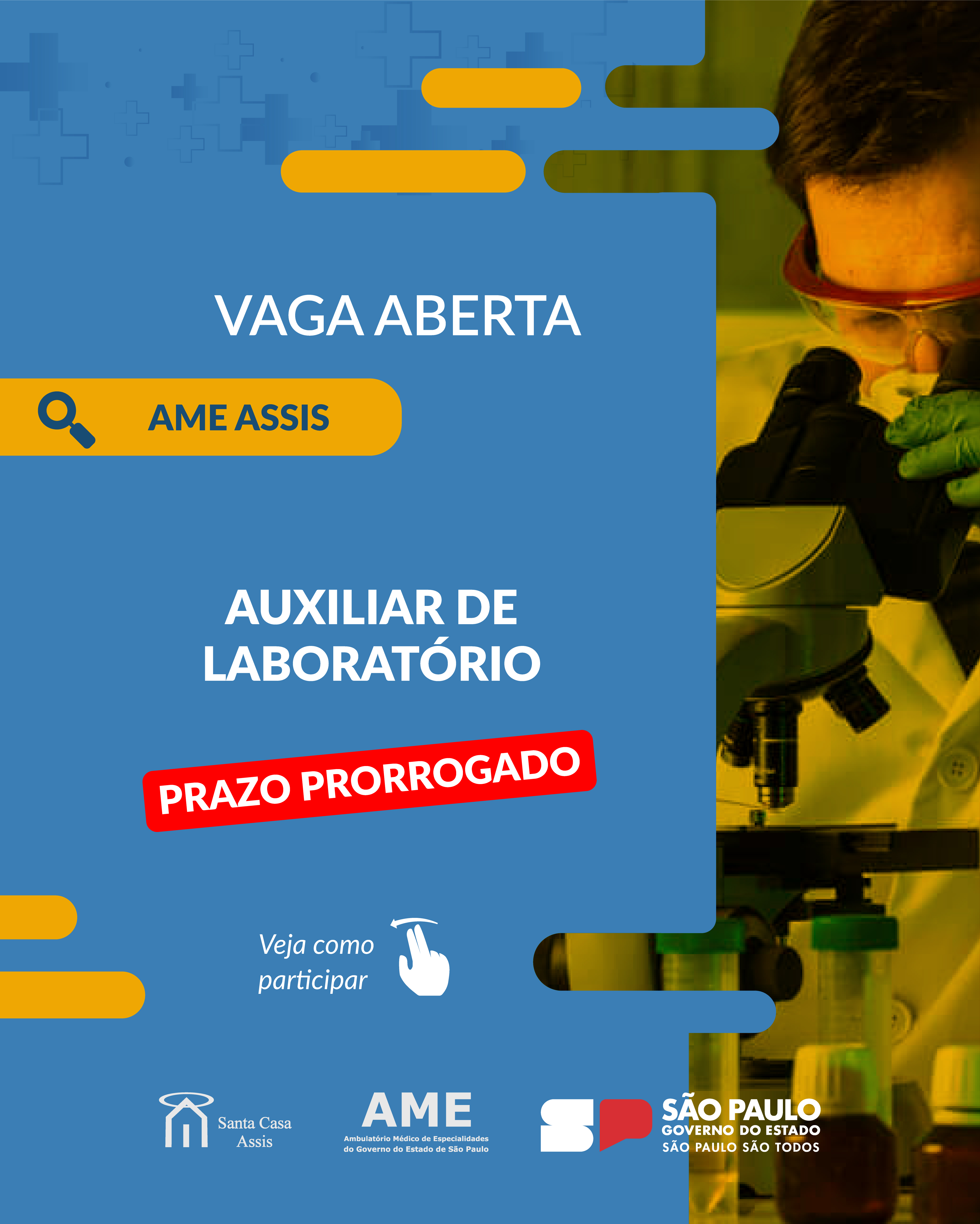 OPORTUNIDADE AME ASSIS - AUXILIAR DE LABORATÓRIO