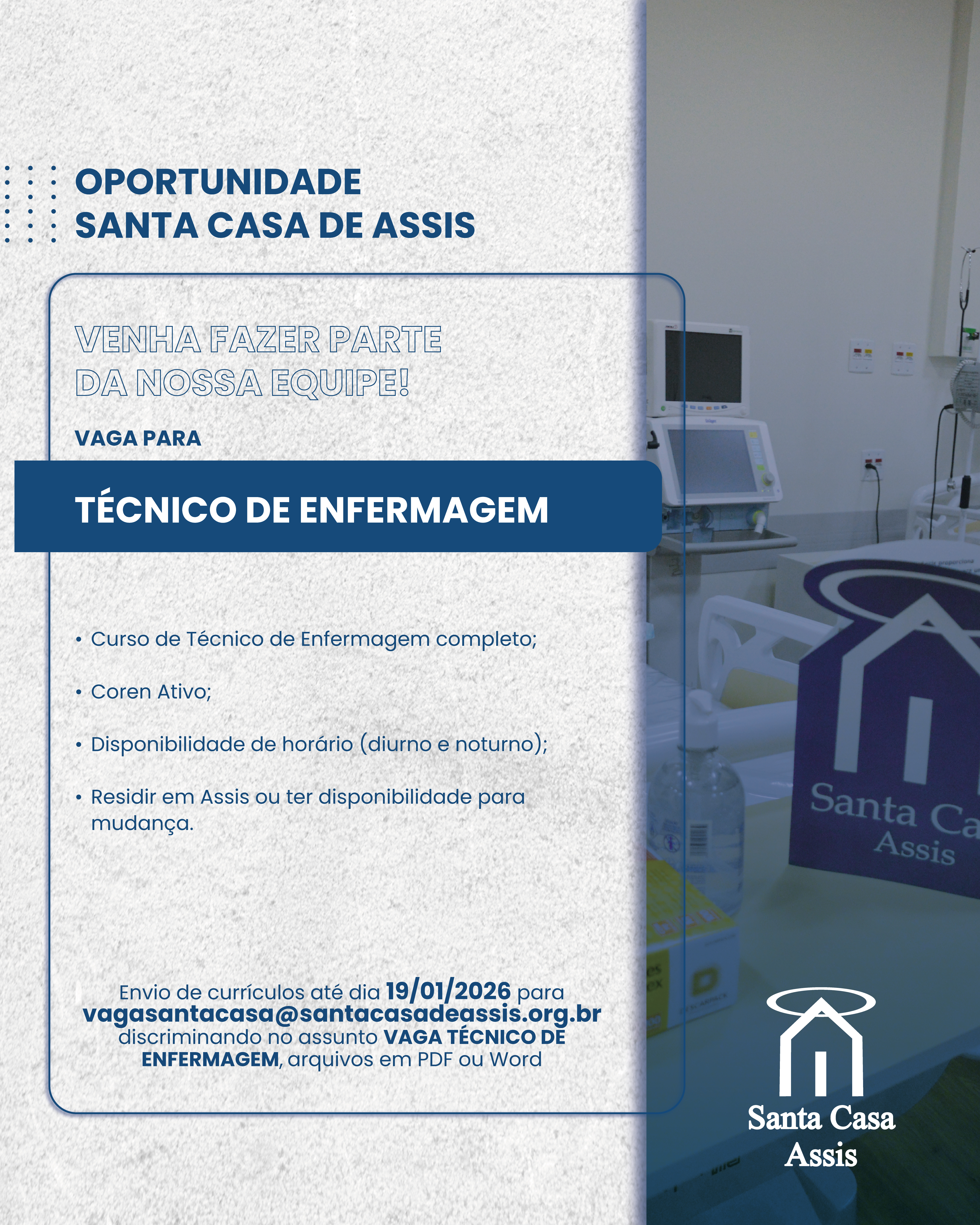 OPORTUNIDADE TÉCNICO DE ENFERMAGEM