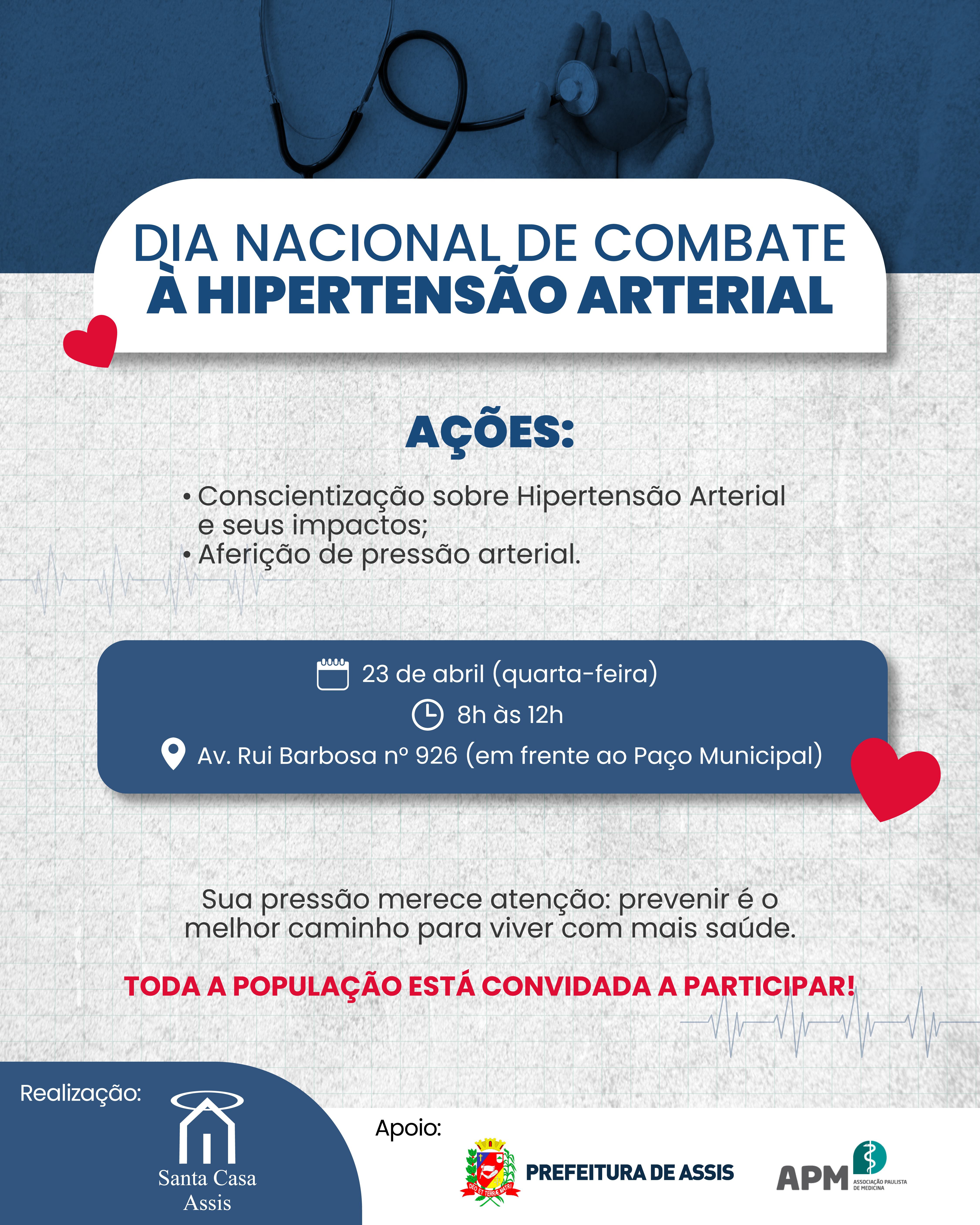 Santa Casa de Assis promove ação no Dia Nacional de Combate à Hipertensão